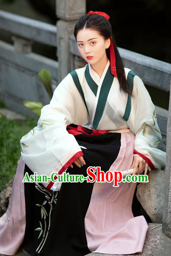 Chinese Ancient Female Swordsman Hanfu Dress Traditional Jin Dynasty Historical Costumes Complete Set for Women