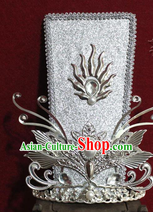 Traditional Chinese Handmade Ming Dynasty Prince White Hair Crown Ancient Noble Childe Hair Accessories for Men
