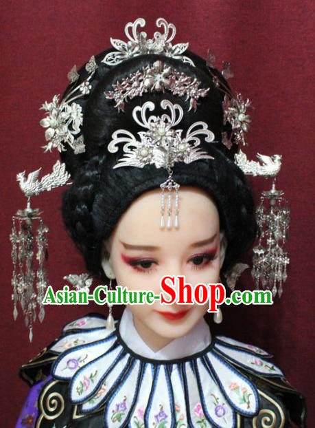 Traditional Chinese Ancient Queen Hair Jewelry Handmade Hairpins Hair Accessories Phoenix Coronet Complete Set
