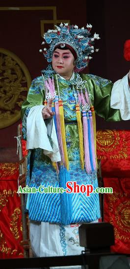 Chinese Sichuan Opera Elderly Female Garment Costumes and Hair Accessories Traditional Peking Opera Return of the Phoenix Dame Dress Pantaloon Apparels