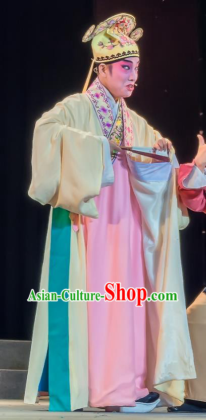 Zhuo Wenjun Chinese Sichuan Opera Scholar Sima Xiangru Apparels Costumes and Headpieces Peking Opera Young Male Garment Xiaosheng Clothing