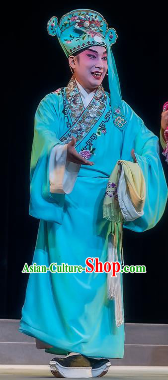 Zhuo Wenjun Chinese Sichuan Opera Niche Apparels Costumes and Headpieces Peking Opera Young Male Garment Scholar Sima Xiangru Clothing
