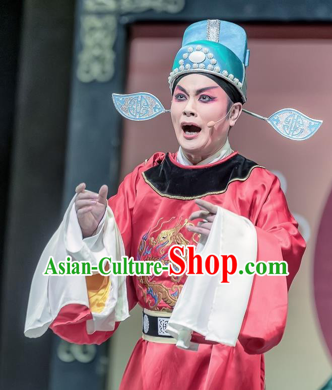 Bao En Ji Chinese Sichuan Opera Xiaosheng Apparels Costumes and Headpieces Peking Opera Young Male Garment Official Feng Ji Clothing