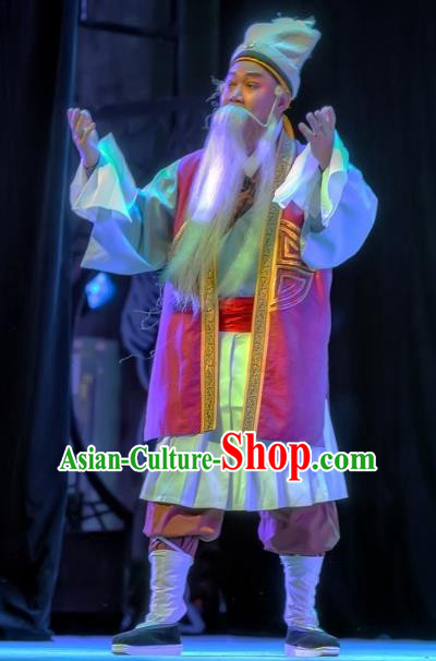 Bao En Ji Chinese Sichuan Opera Elderly Man Apparels Costumes and Headpieces Peking Opera Old Servant Garment Clothing