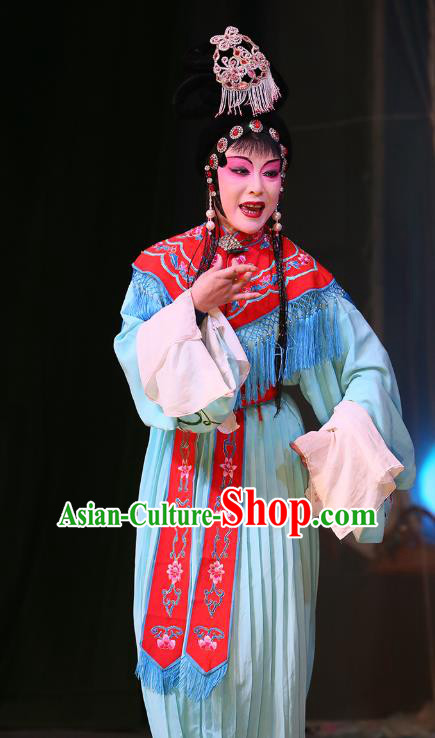 Chinese Sichuan Opera Goddess Garment Costumes and Hair Accessories The Lotus Lantern Traditional Peking Opera Hua Tan Dress Actress Apparels