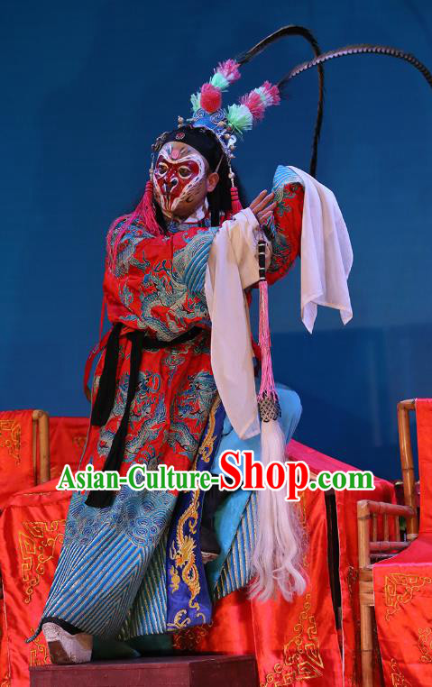 The Lotus Lantern Chinese Sichuan Opera Monkey King Apparels Costumes and Headpieces Peking Opera Sun Wukong Garment Clothing