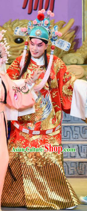 Qing Yun Palace Chinese Sichuan Opera Xiaosheng Apparels Costumes and Headpieces Peking Opera Young Male Garment Royal Highness Xiao Yan Clothing