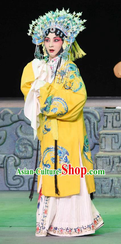 Chinese Sichuan Opera Empress Xi Hui Garment Costumes and Hair Accessories Qing Yun Palace Traditional Peking Opera Queen Dress Hua Tan Apparels