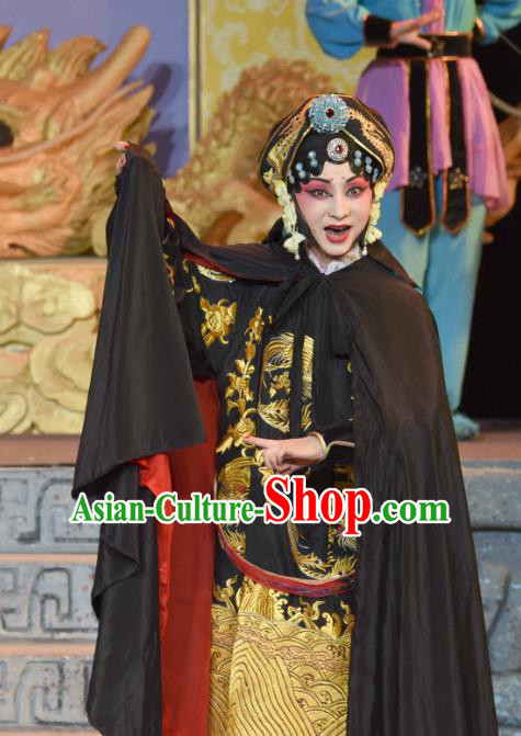 Chinese Sichuan Opera Swordswoman Xi Hui Garment Costumes and Hair Accessories Qing Yun Palace Traditional Peking Opera Martial Female Dress Queen Apparels