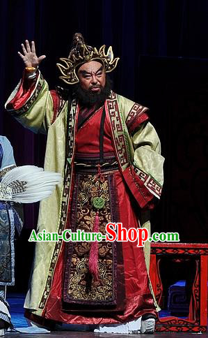 Xi Zhao Qi Shan Chinese Sichuan Opera Lord Apparels Costumes and Headpieces Peking Opera General Wei Yan Garment Clothing