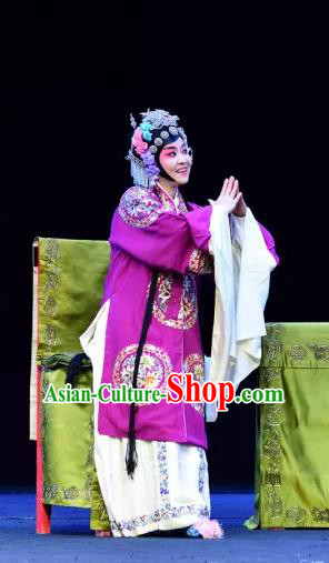 Chinese Sichuan Opera Young Woman Garment Costumes and Hair Accessories Yu He Qiao Traditional Peking Opera Consort Dress Apparels