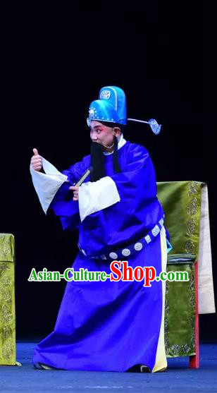 Yu He Qiao Chinese Sichuan Opera Official Apparels Costumes and Headpieces Peking Opera Laosheng Garment Elderly Male Clothing