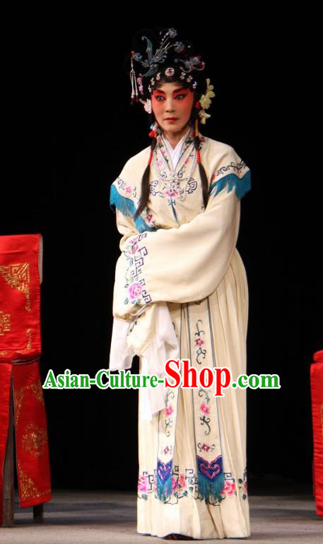 Chinese Sichuan Opera Rich Lady Garment Costumes and Hair Accessories Yu He Qiao Traditional Peking Opera Hua Tan Dress Diva Ke Baozhu Apparels