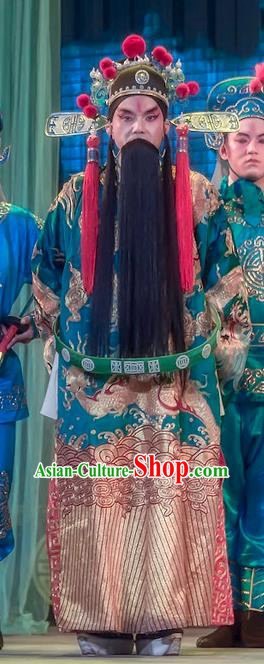 Da Hong Tai Chinese Sichuan Opera Elderly Male Apparels Costumes and Headpieces Peking Opera Laosheng Garment King Changping Clothing