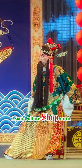 Da Hong Tai Chinese Sichuan Opera Elderly Male Apparels Costumes and Headpieces Peking Opera Laosheng Garment King Changping Clothing