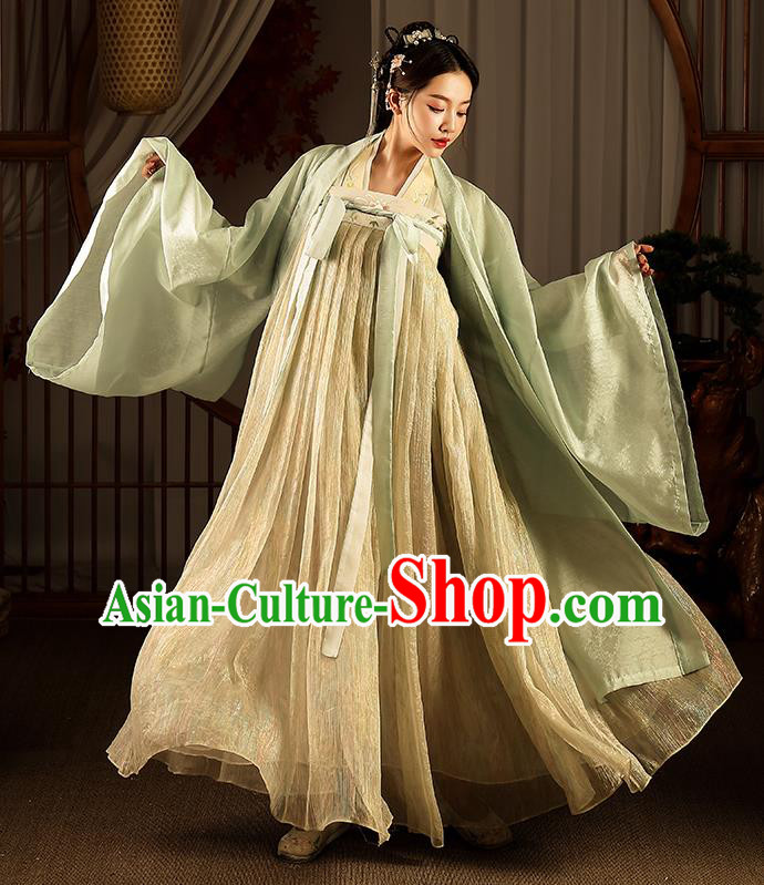 Chinese Traditional Tang Dynasty Royal Princess Hanfu Dress Garment Ancient Drama Court Lady Historical Costumes Complete Set