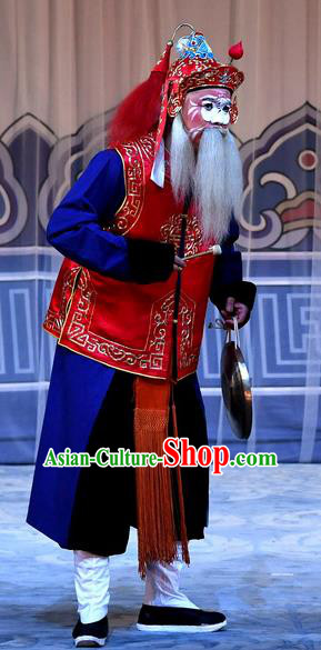 Mrs Anguo Chinese Peking Opera Laosheng Garment Costumes and Headwear Beijing Opera Old Soldier Apparels Clothing