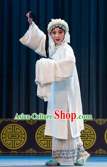 Chinese Sichuan Opera Young Female Garment Costumes and Hair Accessories Shattered Crypt Traditional Peking Opera Distress Maiden Dress Apparels