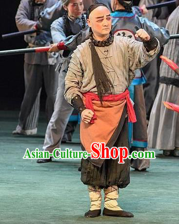Scholar of Ba Shan Chinese Sichuan Opera Civilian Apparels Costumes and Headpieces Peking Opera Farmer Garment Clothing