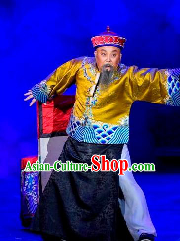 Scholar of Ba Shan Chinese Sichuan Opera Elderly Male Sun Dengke Apparels Costumes and Headpieces Peking Opera Garment Laosheng Mandarin Jacket Clothing