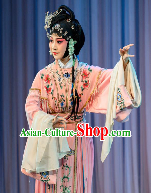Chinese Sichuan Opera Actress Garment Costumes and Hair Accessories Gui Zhou Traditional Peking Opera Geisha Du Shiniang Dress Hua Tan Apparels