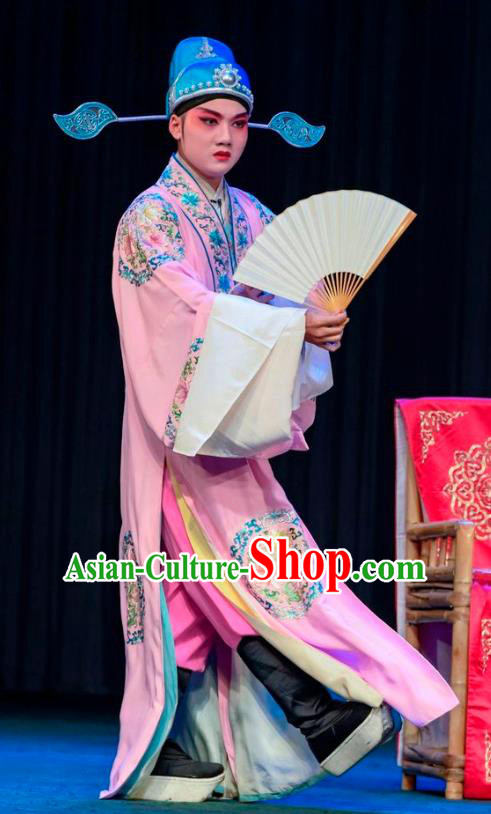 Gui Zhou Chinese Sichuan Opera Niche Shi Huanyu Apparels Costumes and Headpieces Peking Opera Scholar Garment Young Male Clothing
