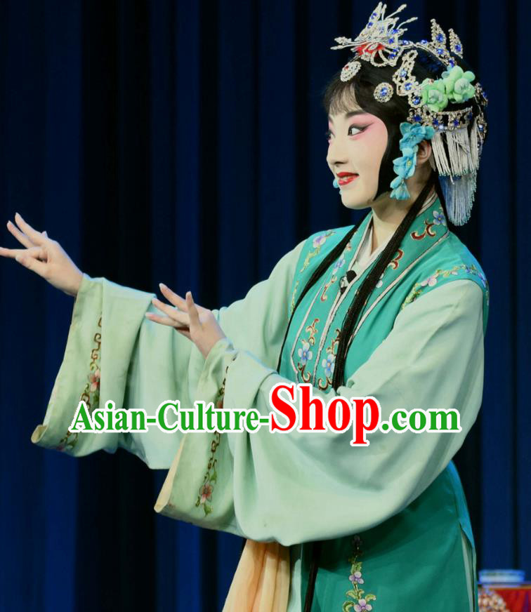 Chinese Sichuan Opera Hua Tan Garment Costumes and Hair Accessories Traditional Peking Opera Actress Dress Fairy Lian Niang Apparels