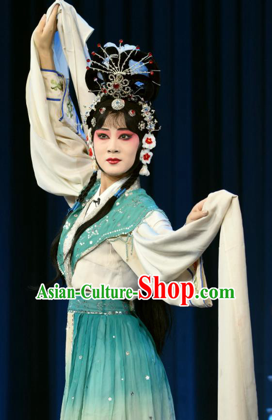 Chinese Sichuan Opera Actress Garment Costumes and Hair Accessories Traditional Peking Opera Diva Dress Fairy Lian Niang Apparels
