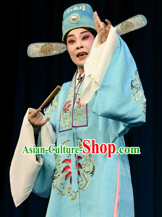 Chinese Sichuan Opera Young Male Shi Huaiyu Apparels Costumes and Headpieces Peking Opera Xiaosheng Garment Swordsman Clothing