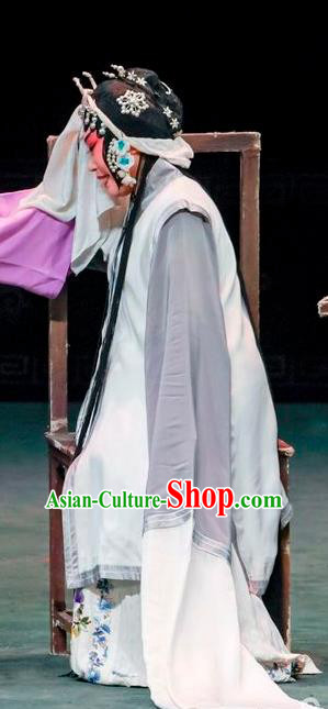 Chinese Sichuan Opera Tsing Yi Qin Xianglian Garment Costumes and Hair Accessories Traditional Peking Opera Young Female Dress Distress Maiden Apparels