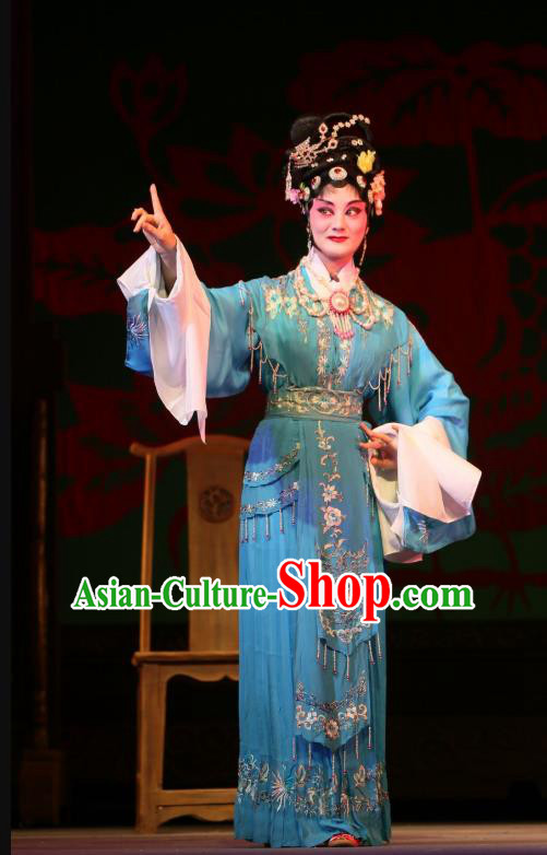 Chinese Sichuan Opera Rich Lady Garment Costumes and Hair Accessories He Zhu Pei Traditional Peking Opera Hua Tan Dress Actress Jin Zhenfeng Apparels