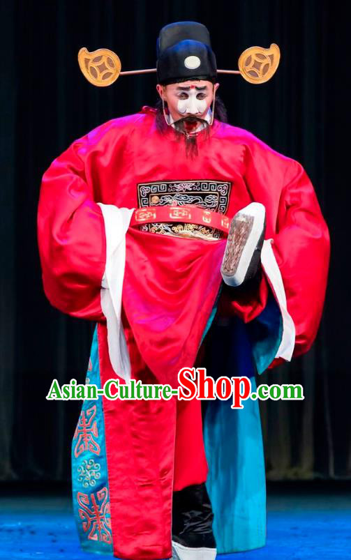 Chinese Sichuan Opera Magistrate Hu Jin Apparels Costumes and Headpieces Peking Opera Official Garment Clothing