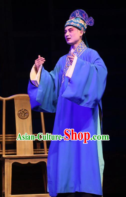He Zhu Pei Chinese Sichuan Opera Scholar Apparels Costumes and Headpieces Peking Opera Young Male Garment Niche Zhao Peng Clothing