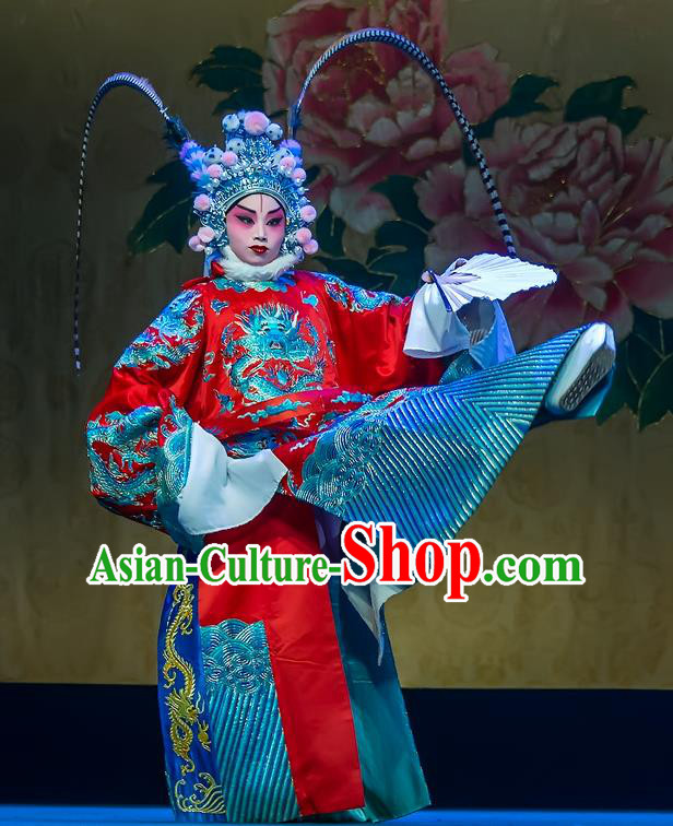 Chinese Sichuan Opera Tao Ma Tan Garment Costumes and Hair Accessories Traditional Peking Opera Martial Female Dress Yang Bajie Apparels