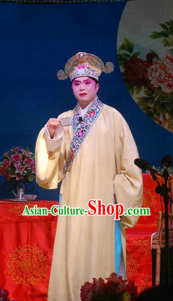 Fang You Chinese Sichuan Opera Niche Liang Shanbo Apparels Costumes and Headpieces Peking Opera Xiaosheng Garment Scholar Clothing