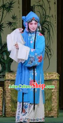 Chinese Beijing Opera Young Mistress Apparels Costumes and Headpieces Traditional Peking Opera Yu Bei Pavilion Hua Tan Meng Yuehua Dress Garment