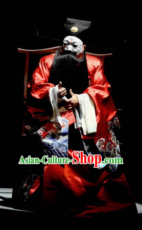 Love Bell Tower Chinese Peking Opera Minister Garment Costumes and Headwear Beijing Opera Official Apparels Laosheng Clothing