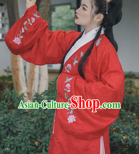 Chinese Ming Dynasty Noble Lady Apparels Traditional Hanfu Dress Ancient Women Historical Costumes Blouse and Skirt Complete Set