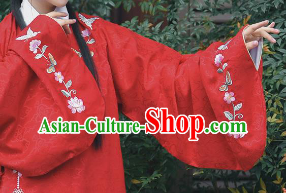 Chinese Ming Dynasty Noble Lady Apparels Traditional Hanfu Dress Ancient Women Historical Costumes Blouse and Skirt Complete Set