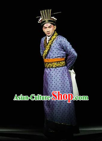 Xin Zhui Chinese Peking Opera Xiaosheng Garment Costumes and Headwear Beijing Opera Young Male Yue Apparels Scholar Clothing