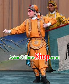 Changban Po Hanjin Kou Chinese Peking Opera Martial Male Garment Costumes and Headwear Beijing Opera Wusheng Apparels Takefu Clothing