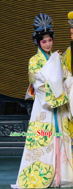 Chinese Beijing Opera Imperial Consort Apparels Costumes and Headpieces Tai Zhen Wai Zhuan Traditional Peking Opera Hua Tan Garment Diva Yang Yuhuan Dress
