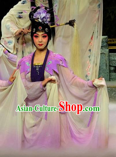Chinese Beijing Opera Xiaodan Apparels Costumes and Headpieces Tai Zhen Wai Zhuan Traditional Peking Opera Goddess Garment Dress