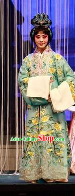 Chinese Beijing Opera Young Female Apparels Costumes and Headpieces Tai Zhen Wai Zhuan Traditional Peking Opera Huadan Yang Yuhuan Garment Dress