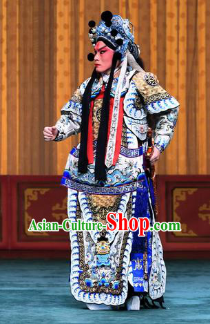 Sacrifice Zhao Shi Gu Er Chinese Peking Opera Martial Male Garment Costumes and Headwear Beijing Opera Wusheng Apparels General Armor Clothing