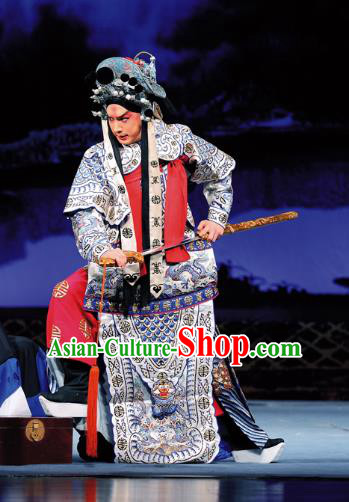 Sacrifice Zhao Shi Gu Er Chinese Peking Opera Wusheng Han Jue Garment Costumes and Headwear Beijing Opera Martial Man Apparels Clothing