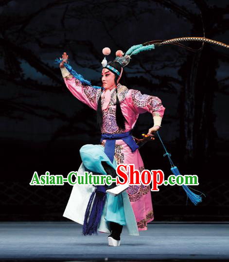 Sacrifice Zhao Shi Gu Er Chinese Peking Opera Wusheng Takefu Zhao Wu Garment Costumes and Headwear Beijing Opera Apparels Young Male Clothing