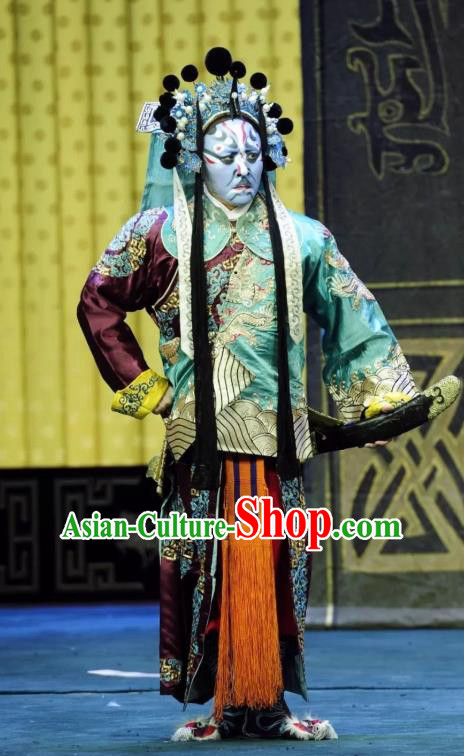 Sacrifice Zhao Shi Gu Er Chinese Peking Opera Bodyguard Garment Costumes and Headwear Beijing Opera Martial Male Apparels Clothing