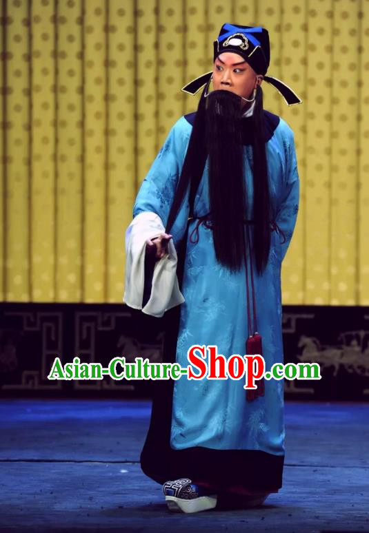 Sacrifice Zhao Shi Gu Er Chinese Peking Opera Retainer Cheng Ying Garment Costumes and Headwear Beijing Opera Apparels Elderly Male Clothing