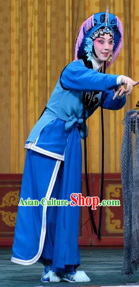 Chinese Beijing Opera Young Female Apparels Costumes and Headpieces Revenge of the Fisherman Traditional Peking Opera Fisher Maiden Xiao Guiying Garment Dress